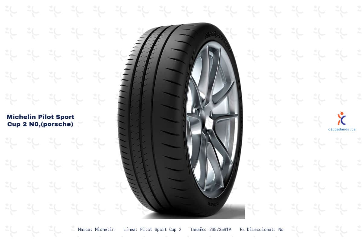 Ficha tecnica Michelin pilot sport cup 2 n0porsche