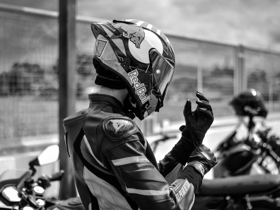 Casco de moto para competición