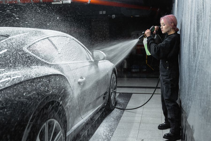 Hidrolavadora a gasolina para limpieza de autos